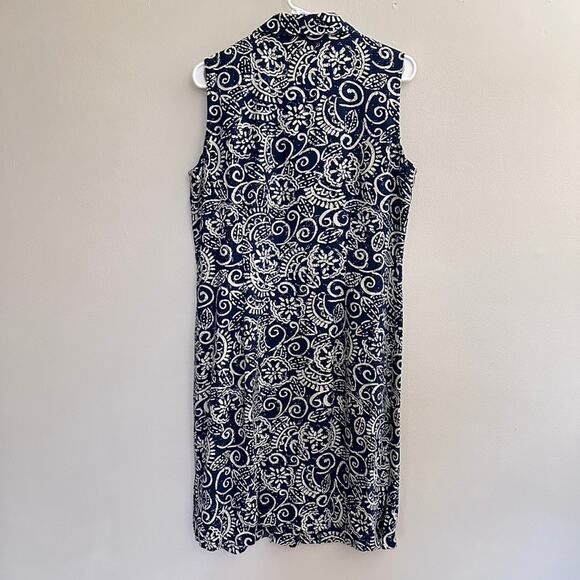 Coldwater Creek Linen Shirt Dress Sleeveless Floral Summer Women 14 Knee Length - Picture 8 of 10